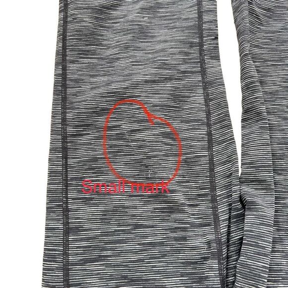 Athleta Gray Energy Power Up Capri Pants Size M Slit Yoga Workout Low Rise - Picture 3 of 10